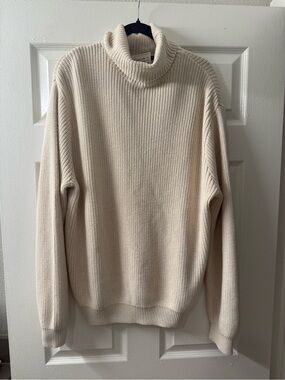 Women’s Brandy Melville Cream Turtleneck Ribbed Sweater